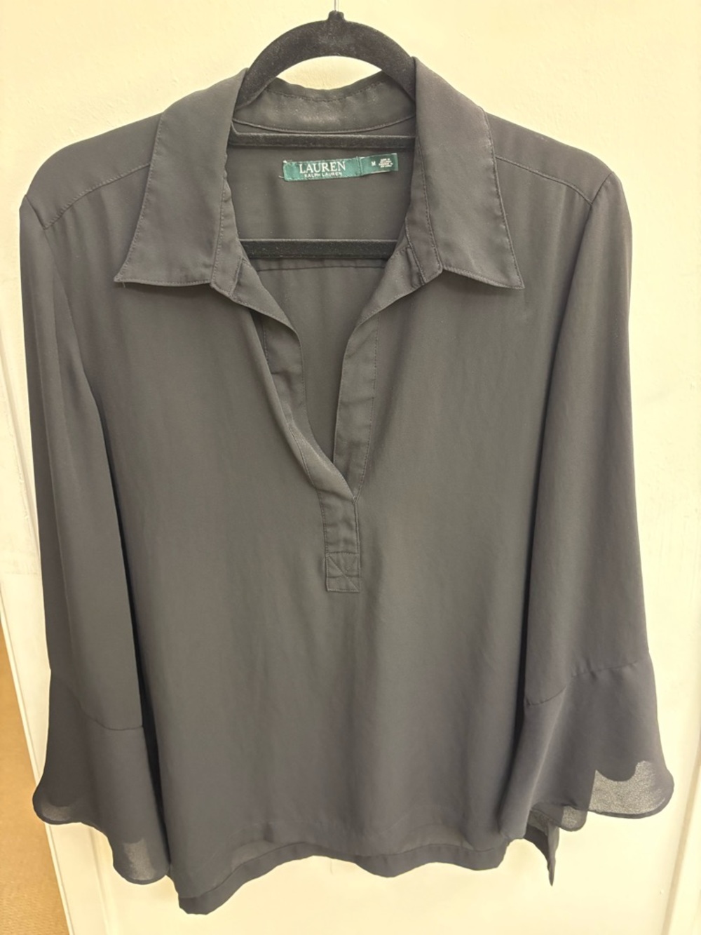 Ralph Lauren Black Split V-Neck Tunic